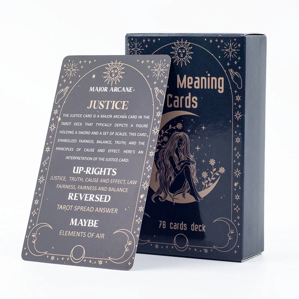Tarot Cards 78 Cards Deck English Visions Divination Edition Board Game for Beginners Pocket Size Tarot Learning Deck