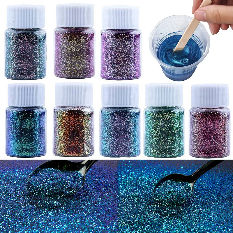 

10g/Bottle Chameleon Powder Nail Chrome Pigment DIY Epoxy Resin Mold Dye Nail Art Glitter Dust Manicure DIY Mica Powder Pigments
