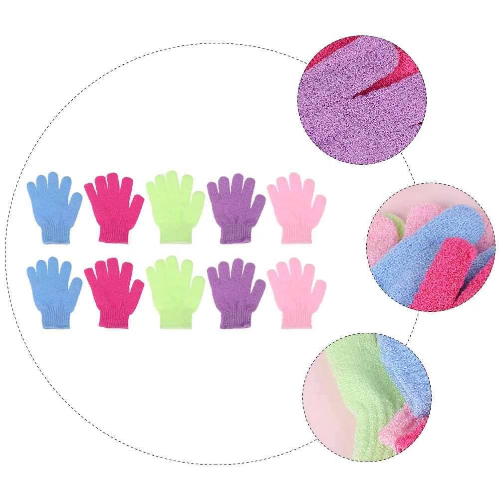 10 Pcs Bath Gloves Massage Nylon for Kids Body Scrubber Cleaning Durable Shower Brush Child Mittens