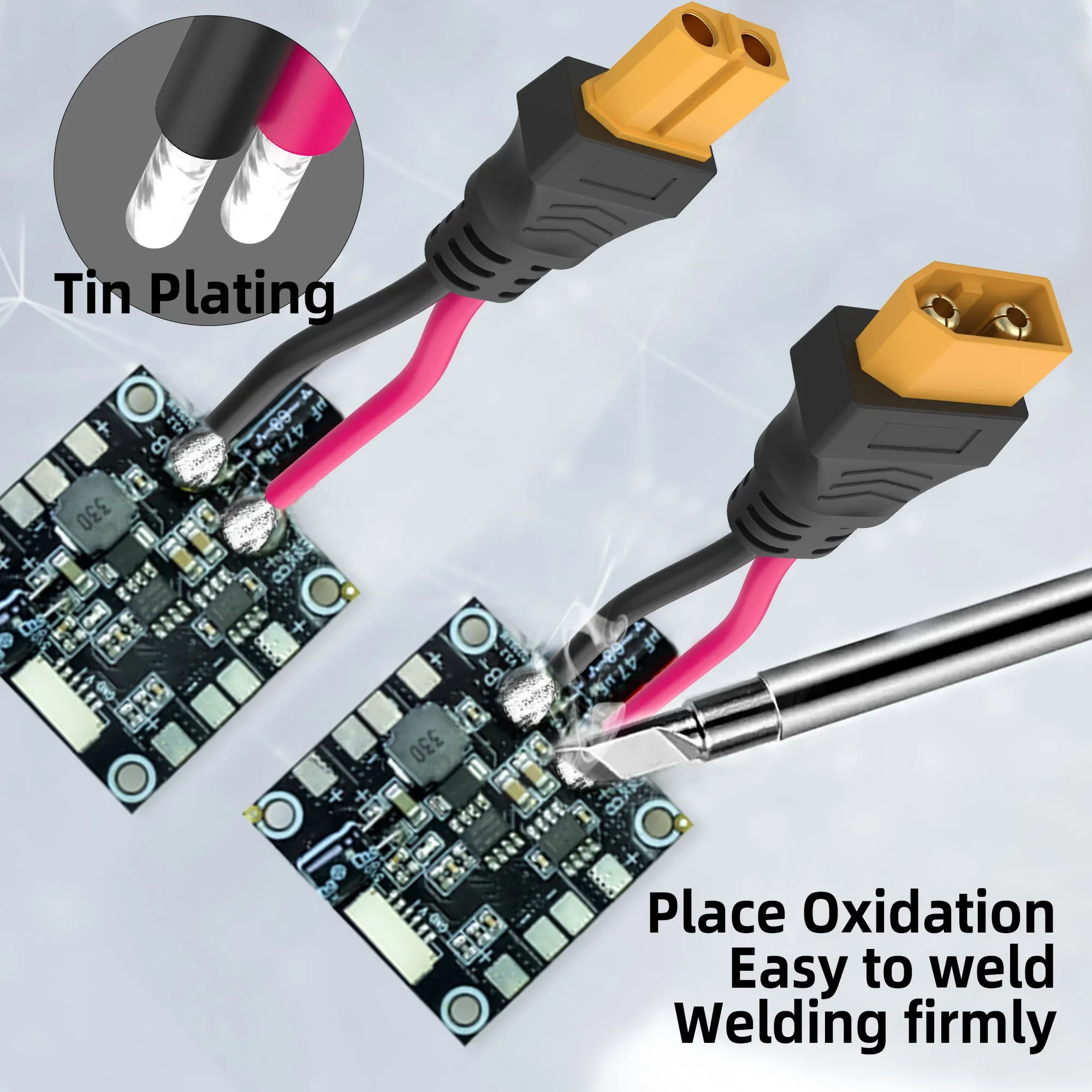 Lot de 2 Connecteurs XT60 Mâle/Femelle pour Batterie RC - 30A