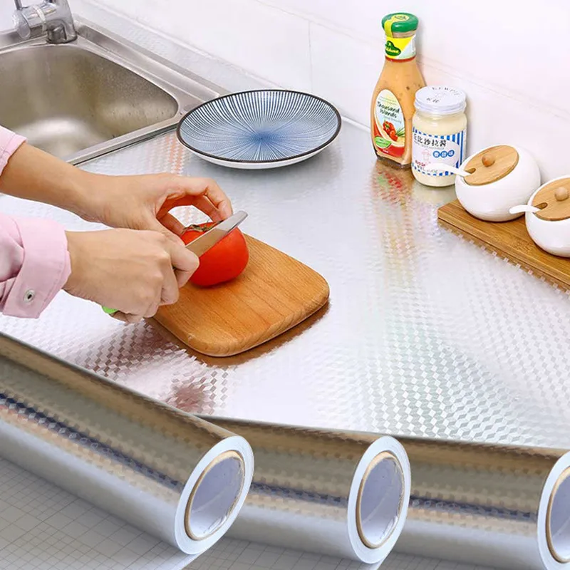40x300cm Aluminum Foil Kitchen Oil-proof Waterproof Stickers Sink Mildew Antifouling Proof Moisture Proof Sticker for Drawer