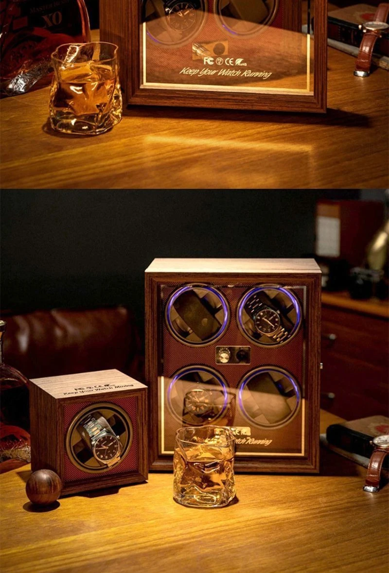 Luxury Automatic Watch Winder – Wooden Retro Organizer with Silent Motor and Anti-Magne... - SKU LAWW1609 - UGI Packaging