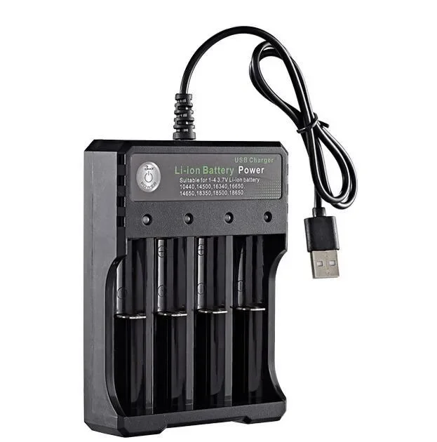 

1 2 4 Slots 3.7V 18650 14500 USB Lithium-ion Battery Power Charger Independent Charging AA 1.5v 18350 16340 Battery adapter c1