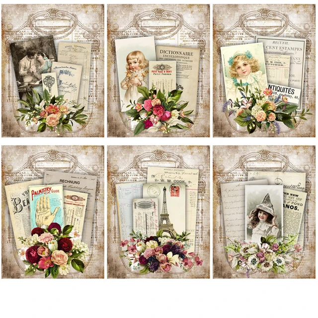 Sticker - Vintage Floral Girl Journal Sticker Pack