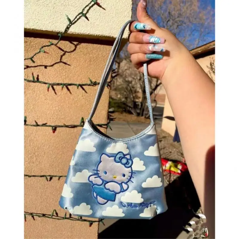 

Новинка, Милая Сумка-тоут Sanrio Hellokitty, маленькая сумка-тоут, средневековая Пряная сумка через плечо для девушек, сумочка, подарок на день рождения, подарки для девушки