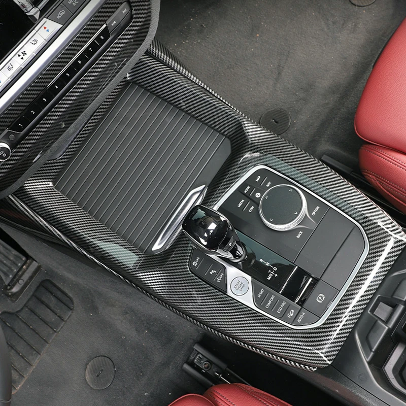 炭素繊維bmw X3 G01 2022 2023車のギアシフトノブ中央サイドブレーキカバーインテリア自動車の付属品トリム