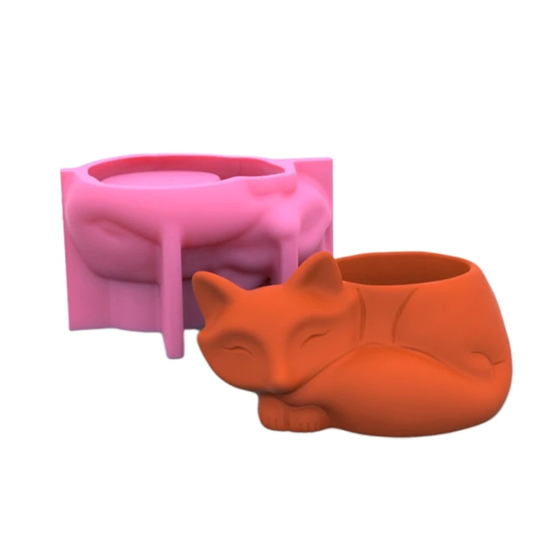 Description Picture 4 of item3D Animals Little Fox Concrete Silicone Pot Mold Succulent Flowerpot Clay Cement Plaster Molds DIY Home Garden Flower Pots Mould