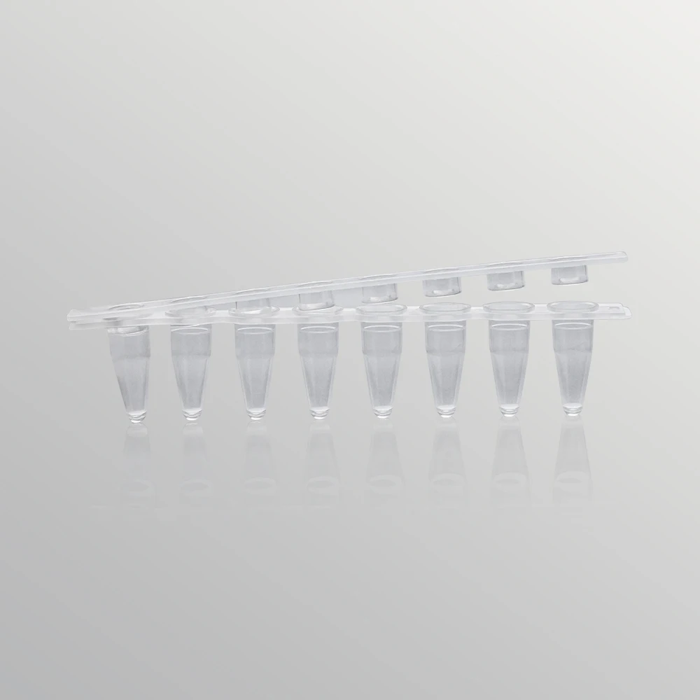 0.1ml Pcr 8 Strips Tube Lab Fluorescence Quantitative PCR Tube Strip 125pcs PP Centrifuge With Cover Medical Supplies