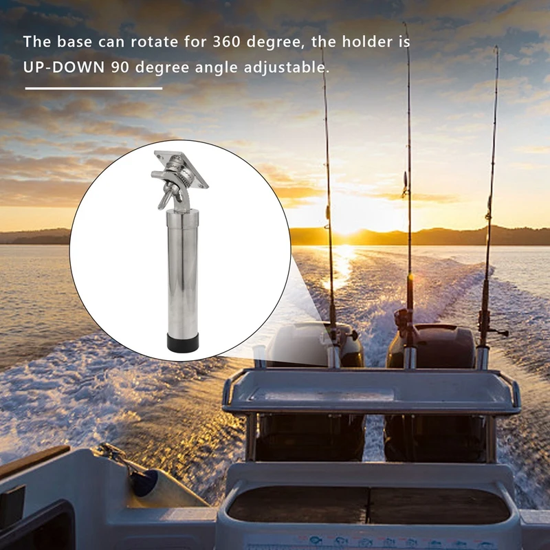 Boat Fishing Rod Holder Adjustable Fishing Rod Holder Boat Silver