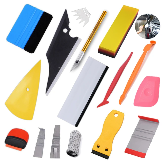 New Car Wrap Vinyl Tools Kit 3D Carbon Fiber Squeegee Felt Gasket