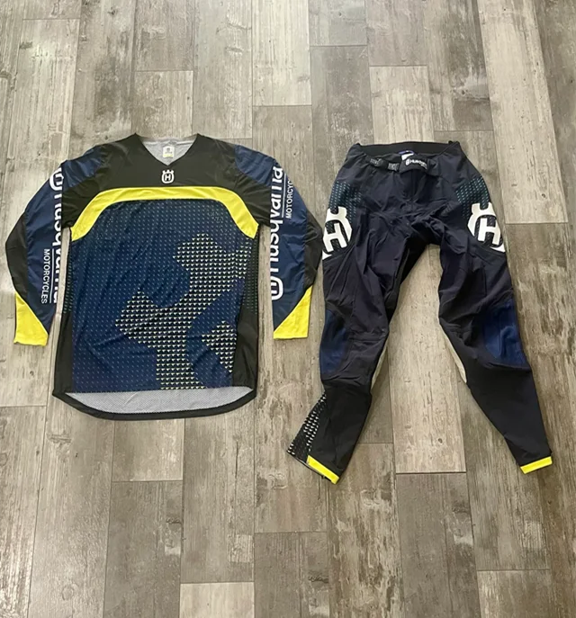 husqvarna Railed Mx Gear Set Top Off Road Motocross Combo Black Moto Jersey And Pant Navy Motorcycle Kit motocross gear set