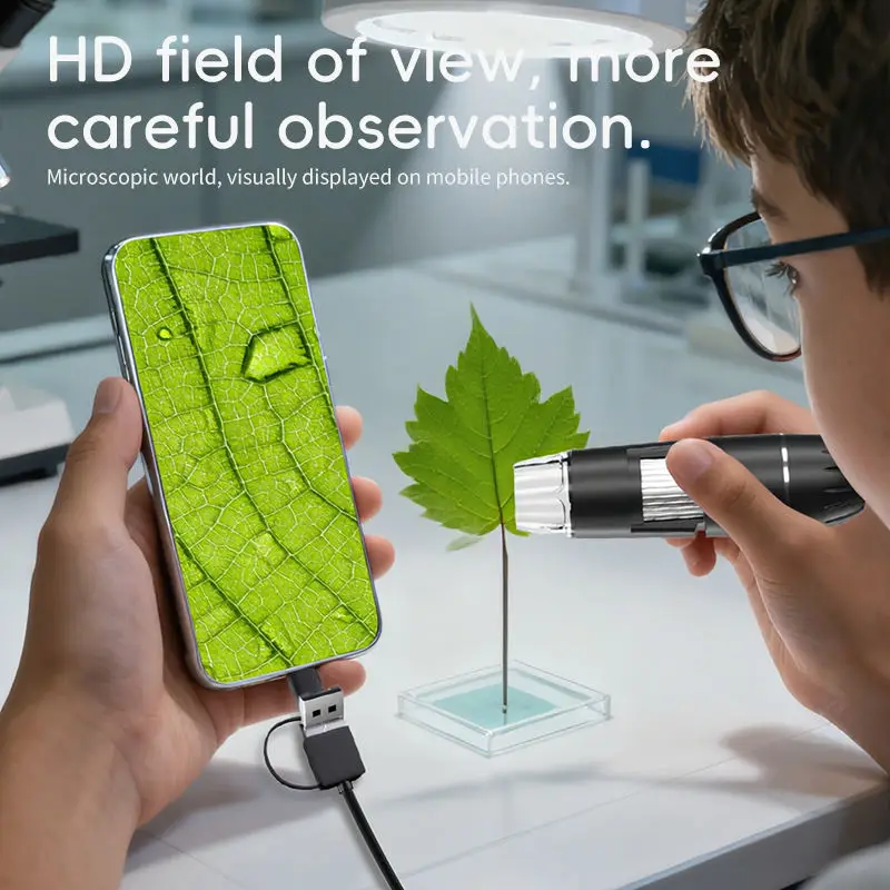 Dodosee 3 in 1 1600X USB 현미경 HD 휴대용 디지털 현미경(납땜용) 8LED 안드로이드 맥 윈도우와 호환 가능