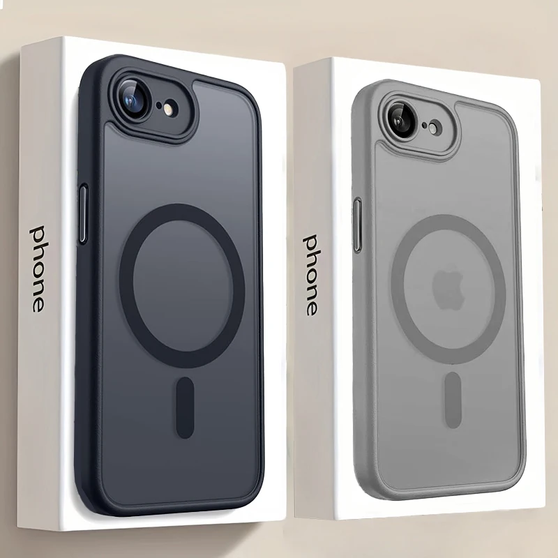 Luxury Semi-Transparent Frosted Magnetic Phone Case - Shockproof Hard Back Cover