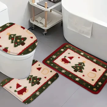 3PCS Christmas Bathroom Mat Set 1