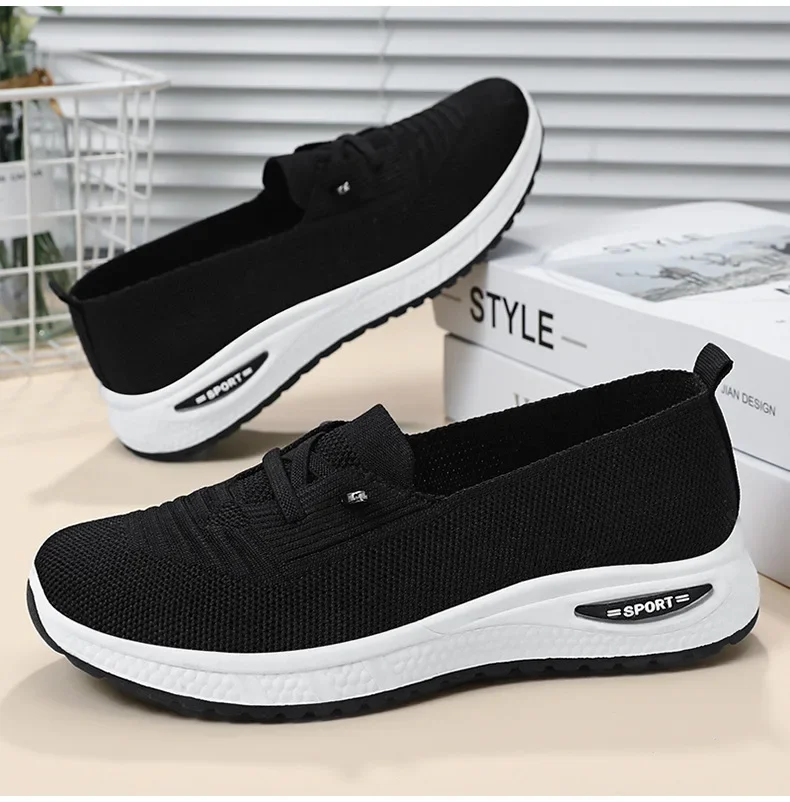 Womens Breathable Casual Walking Shoes - Fitness Flats in Pink Size 36-43
