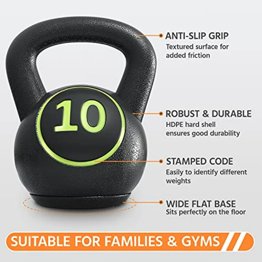Kettlebell Sets 4 Piece Strength Training KettleBells Weight Set 5lb, 10lb, 15lb, 20lb Kettle Bell for Women & Men for Full Body