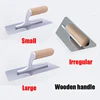 F50 Plaster Bricklaying Trowel Tools Gold Stainless Steel Rubber Handle Skimming Plastering Trowel Wall Construction Tools 4