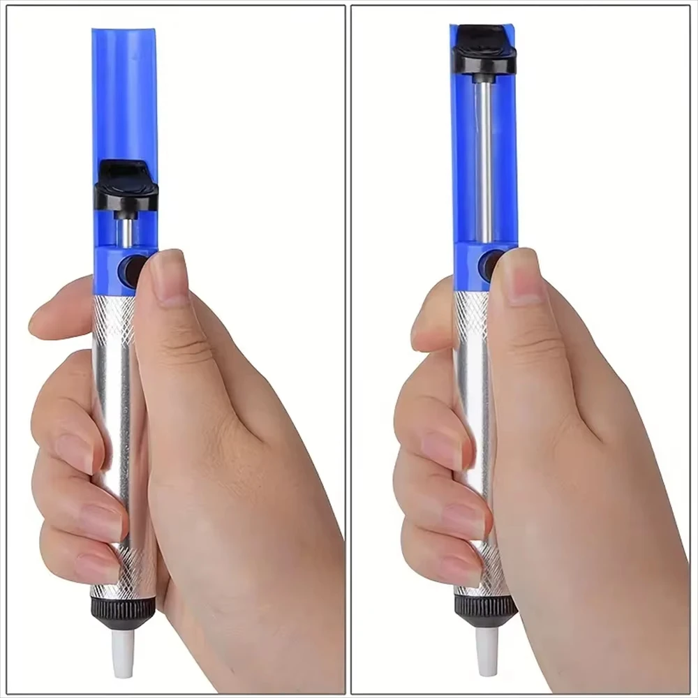 Pompe à dessouder manuelle en aluminium 190mm - Bleu 2 pièces