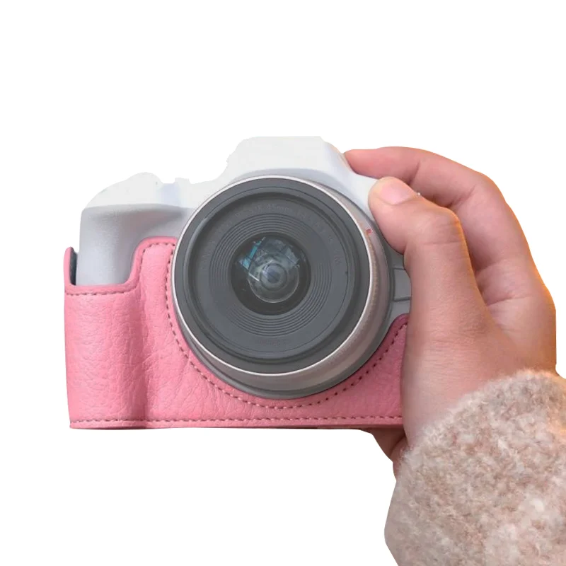 DSLR 카메라 가죽 보호 베이스 쉘, 내장 스트랩, 카메라 가방, 캐논 R8 DSLR 카메라