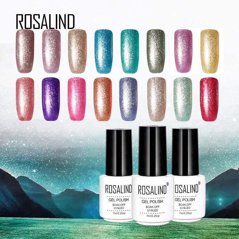 Rosalind Glitter Gel Polish Platinum Gel Lacquer Varnish Nail Polish