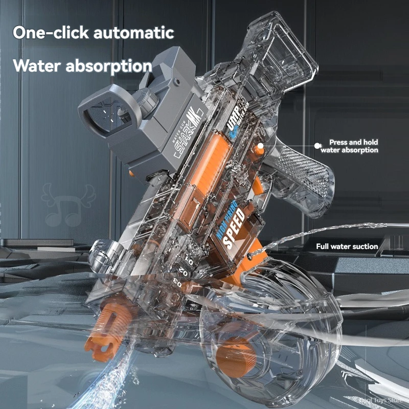 UMP45 Electric Light Water Gun Powerful Toy Machine Gun Automatic Continuous Shooting Gun Summer Beach Battle Toy for Adults Boy 3