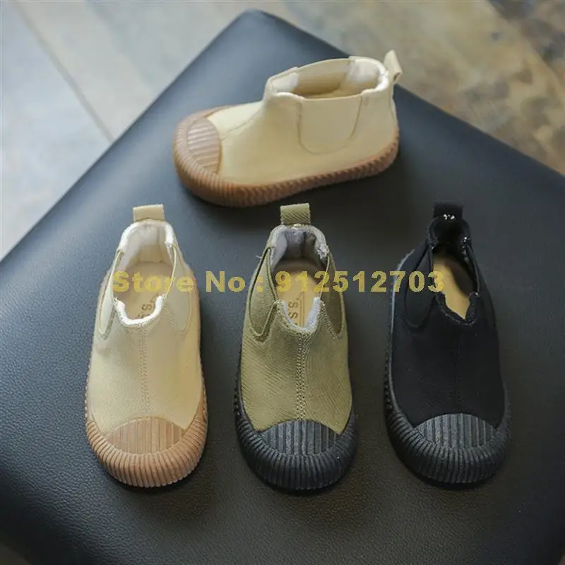 Baby Shoes Kids Sneakers Kids Shoes Children High Heel Canvas Cotton Warm Soft Bottom Cute Biscuit Spring Autumn Boys Girls School