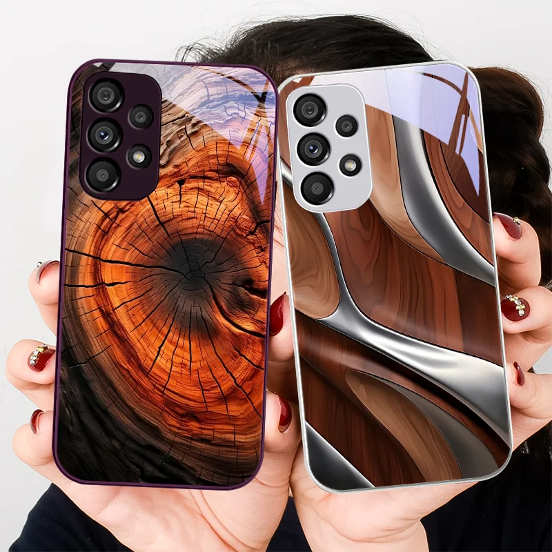 Wanxiang коричневый Redwood для Samsung Galaxy Note 10 Plus S20 S21 FE S23 Ultra S8 9 A70 72 73 50 51 52 53 чехол для телефона из закаленного стекла