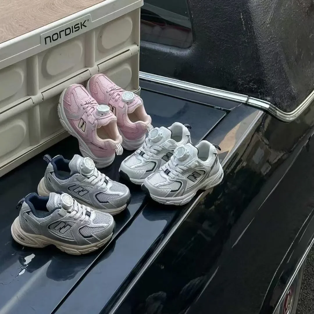 الأطفال ربيع 2025 نمط جديد أحذية رياضية الدورية زر...