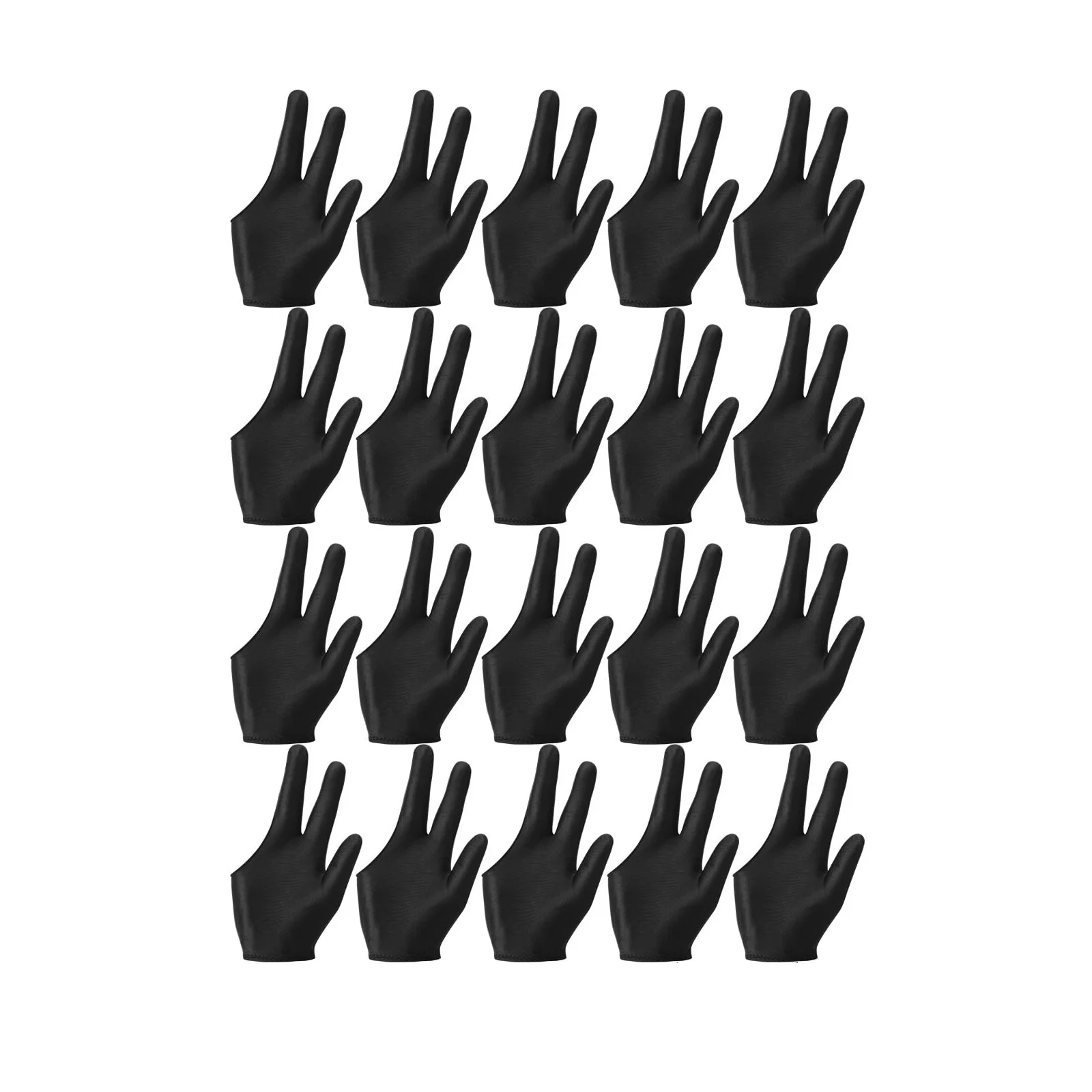 

20Pcs Breathable Billiard Gloves Snooker Left Right Hand Gloves 3 Fingers Cue Gloves for Women Men Billiard Accessories