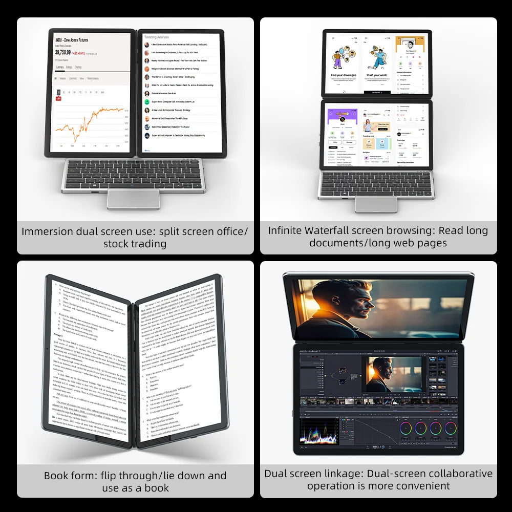 BEEX 휴대용 윈도우 11 넷북, 인텔 i3-1215U, 10.95 인치 터치 디스플레이, 16GB RAM, 1TB SSD, 사무실 및 학교에 적합
