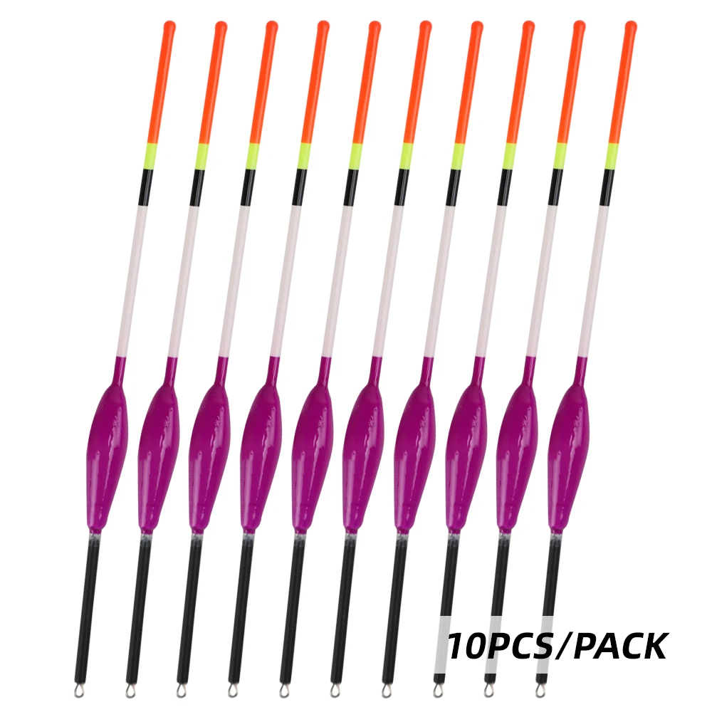 10 Pcs/Set Fishing Float Buoy Barr Wood Fluorescent Tail Stick Floating Wooden Tackle Ice Fishing Carp Luminous Dobber