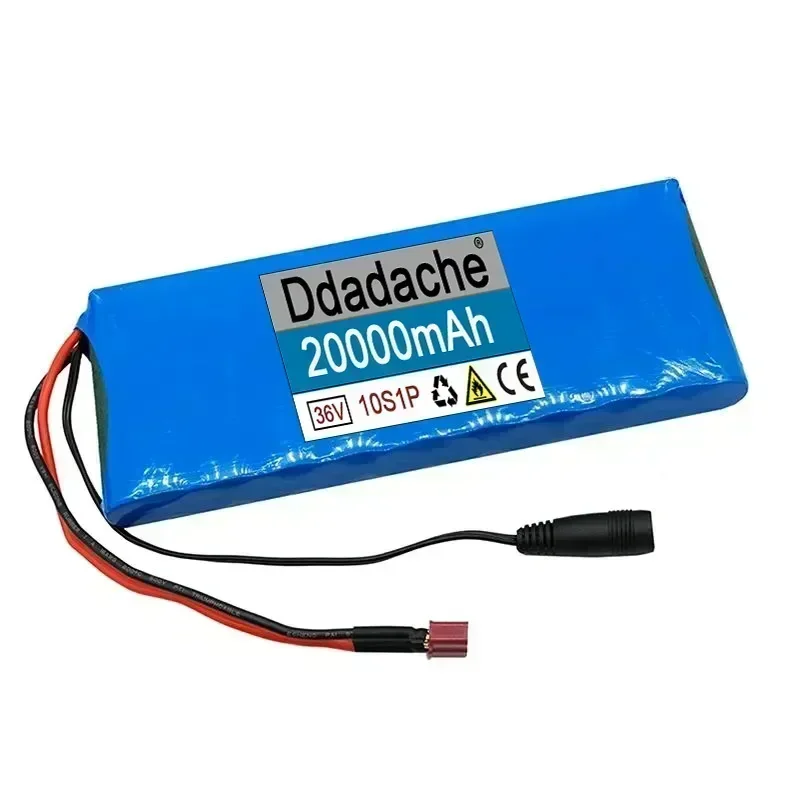 10S1P 36V 20000mAh Battery Pack 20Ah 18650 Lithium Li-ion Rechargeable Batteries Electric Car Bicycle Scooter 20A BMS 500W lithium battery pack electric bike battery case ebike battery connector