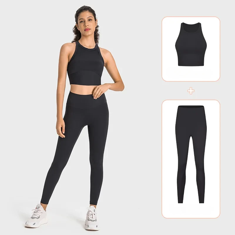 

LO Goddess Yoga Lycra Squeezes Shockproof Soft Nude Yoga Workout Vest Stretch Fitness Pants