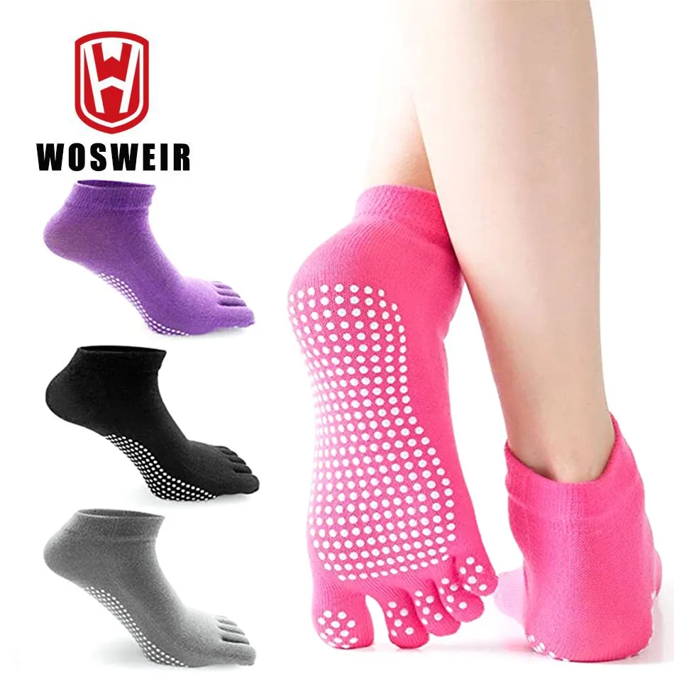 Women Sports Yoga Socks Five Finger Slipper Anti Slip for Pilates Ballet yoga socks