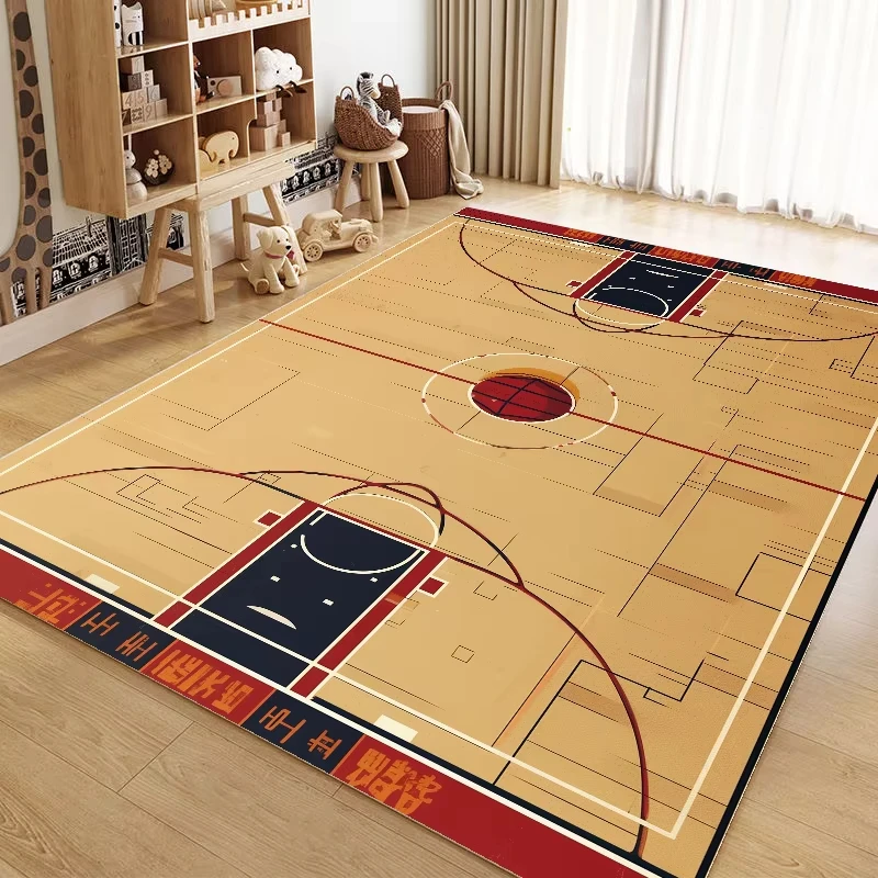 Basketball Court Carpet for Living Room Home Decor Children Bedroom Bedside Carpet Boy Play Anti-slip Mat Modern Sofa Area Rug 3