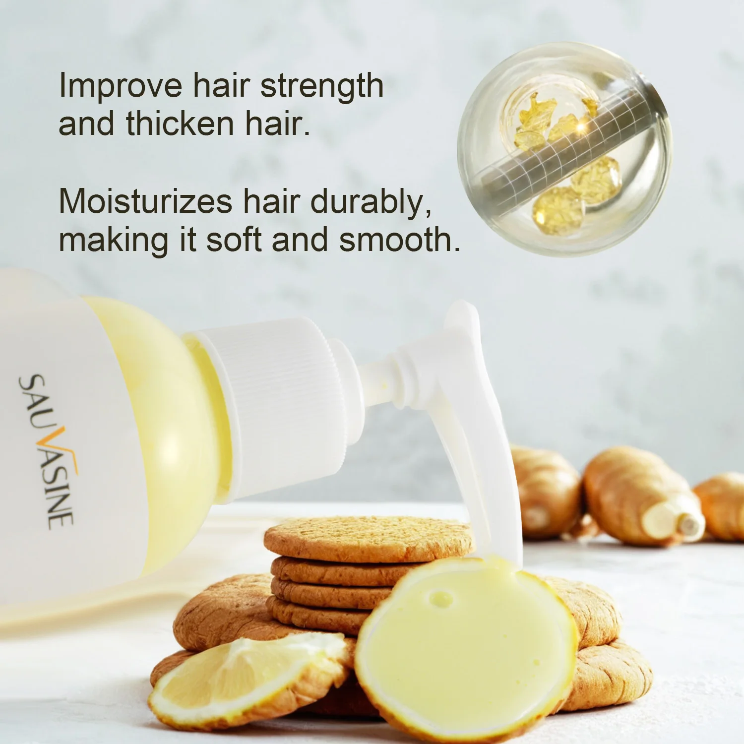 Turmeric Collagen Shampoo for Strengthening Hair Volumizing Thicken Oil Control Nourishing Shampoo Smoothing Hair Care Product 6