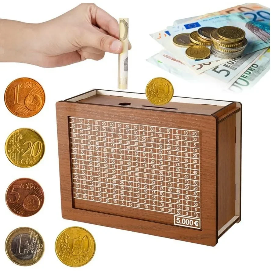 

Копилка деревянная с коробочкой для денег, 1000/2000/3000/5000/10000 евро