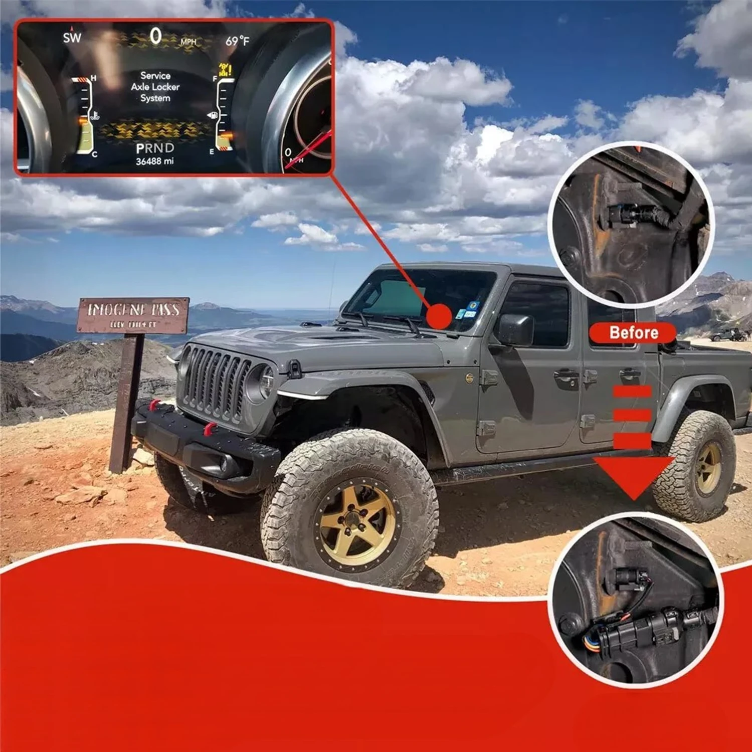 로커 센서 바이패스 하네스 블랙 Z-LKR-OEM Jeep Gladiator 2020 - 2023 Gladiator 2020-2023 자동차 교체 가능 액세서리