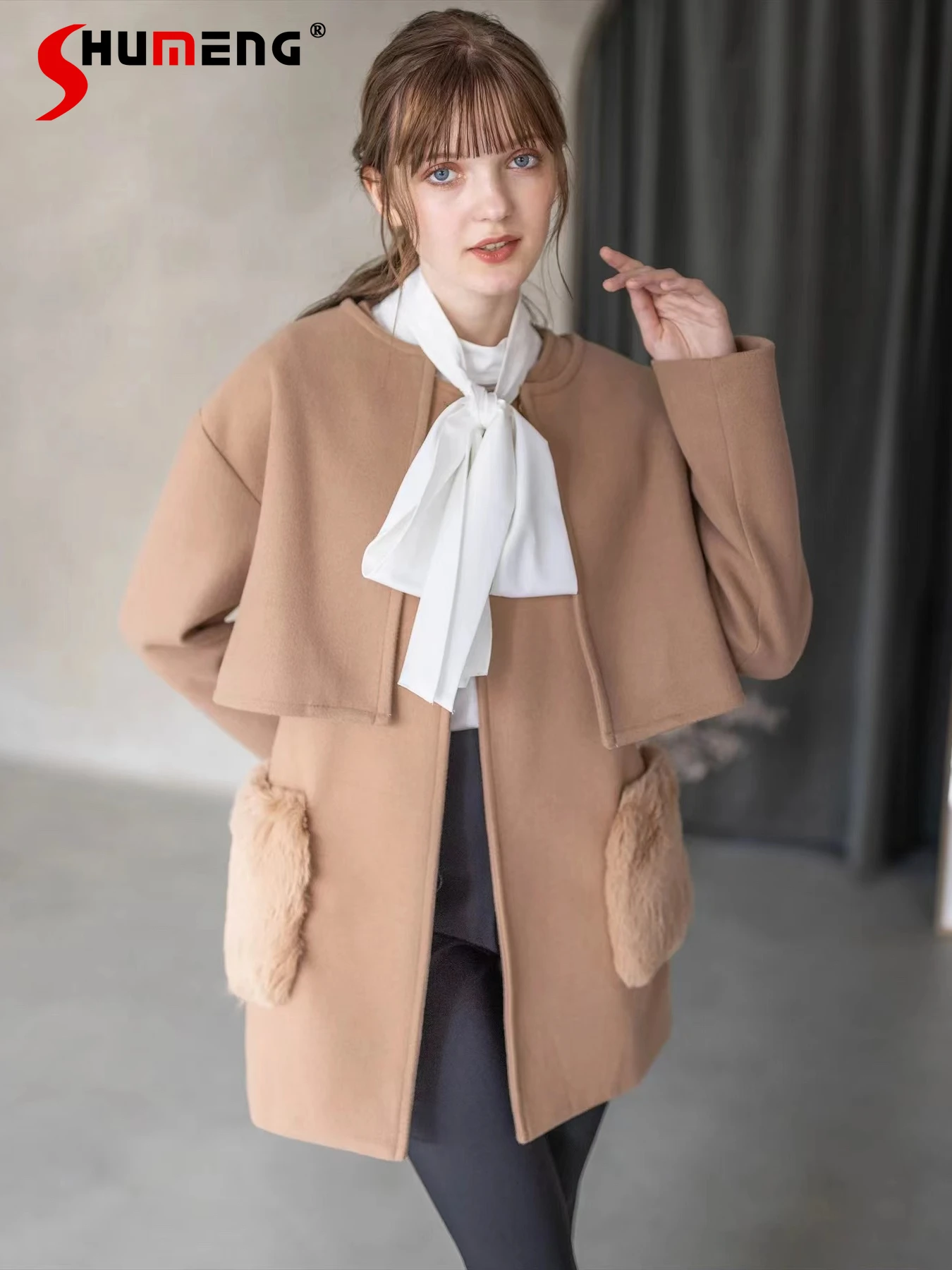 Suit Skirts Rich Gold Elegant Socialite Adult Lady like Woman Style Woolen Skirt Three-Piece Set for Women Autumn Winter