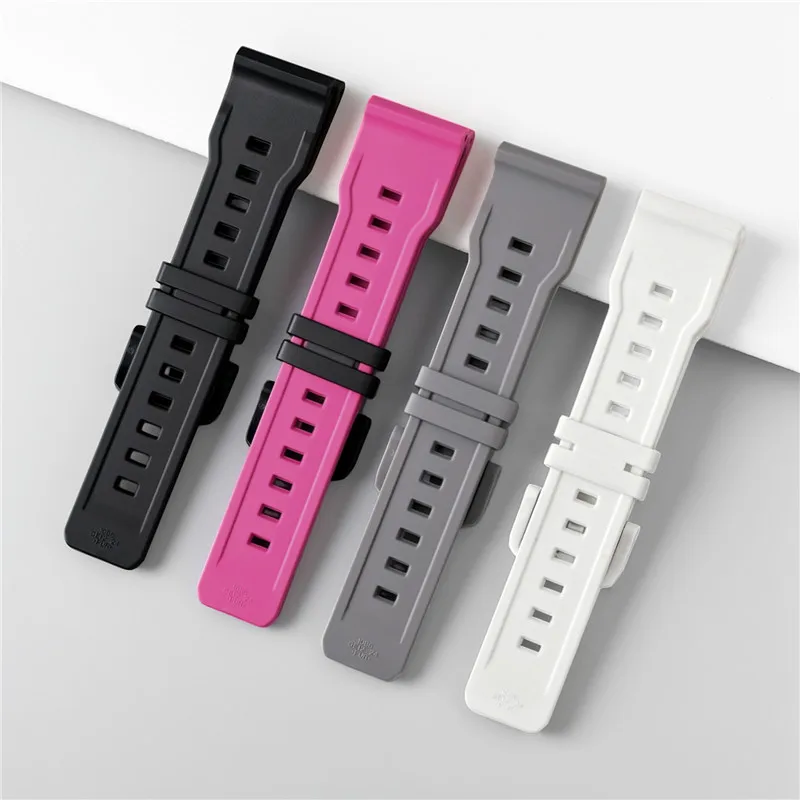 Silicone Rubber Sport Watch Strap - Waterproof Resin Bracelet