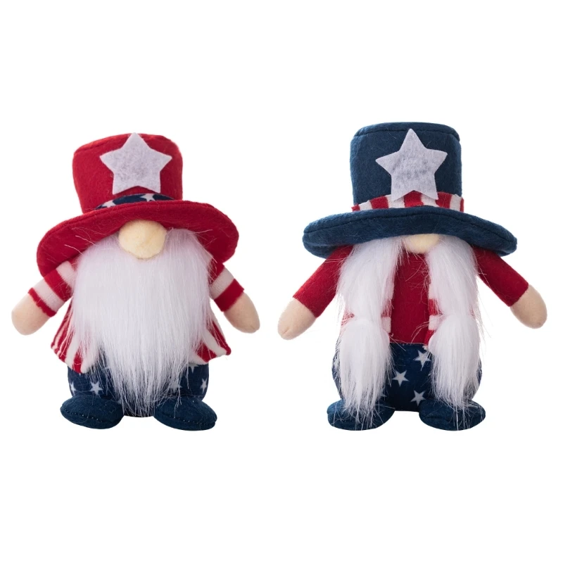 

4th of Julys Patriotics Gnomes Decors Star Plushs Elfes Scandinavians Tomtes