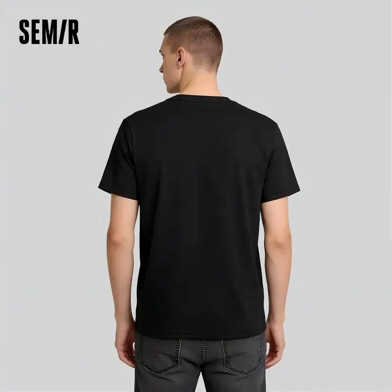 Semir 반팔 남성 티셔츠 코튼 2026 여름 신작 남성 의류 얇고 다재다능한 티셔츠 커플 솔리드 컬러 탑
