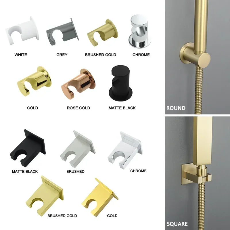 

Shower Accessories All-Copper Wall-Mounted Fixed Punching And Punching-Free 2 Installation Methods Hand-Held Shower Bracket