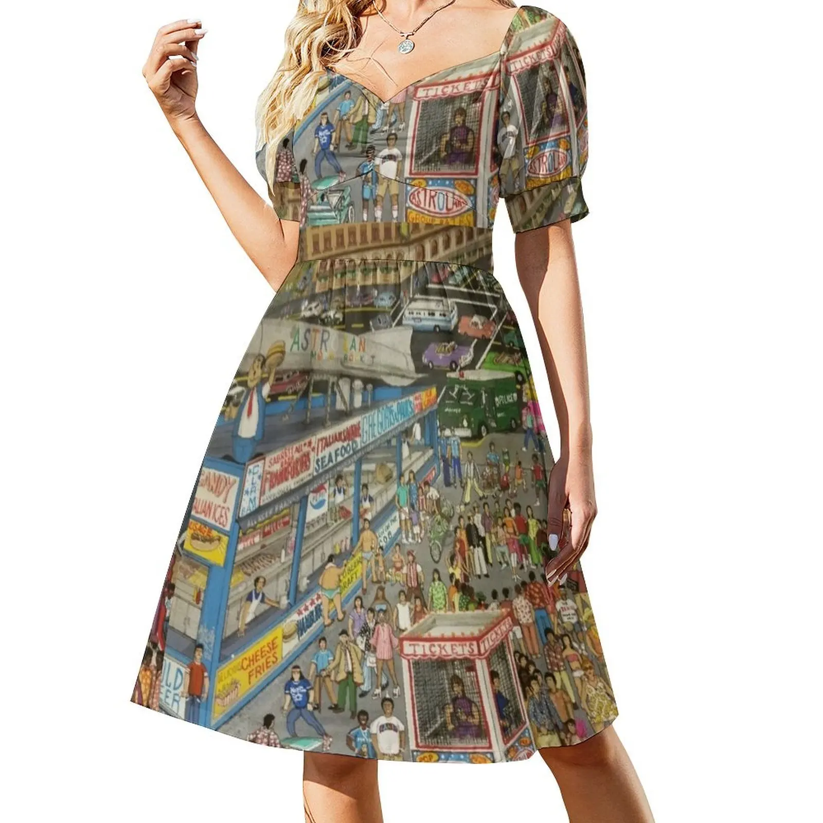 CONEY ISLAND SUMMER BLAST Vestido de manga corta vestidos de verano vestido suelto de mujer Falda de mujer