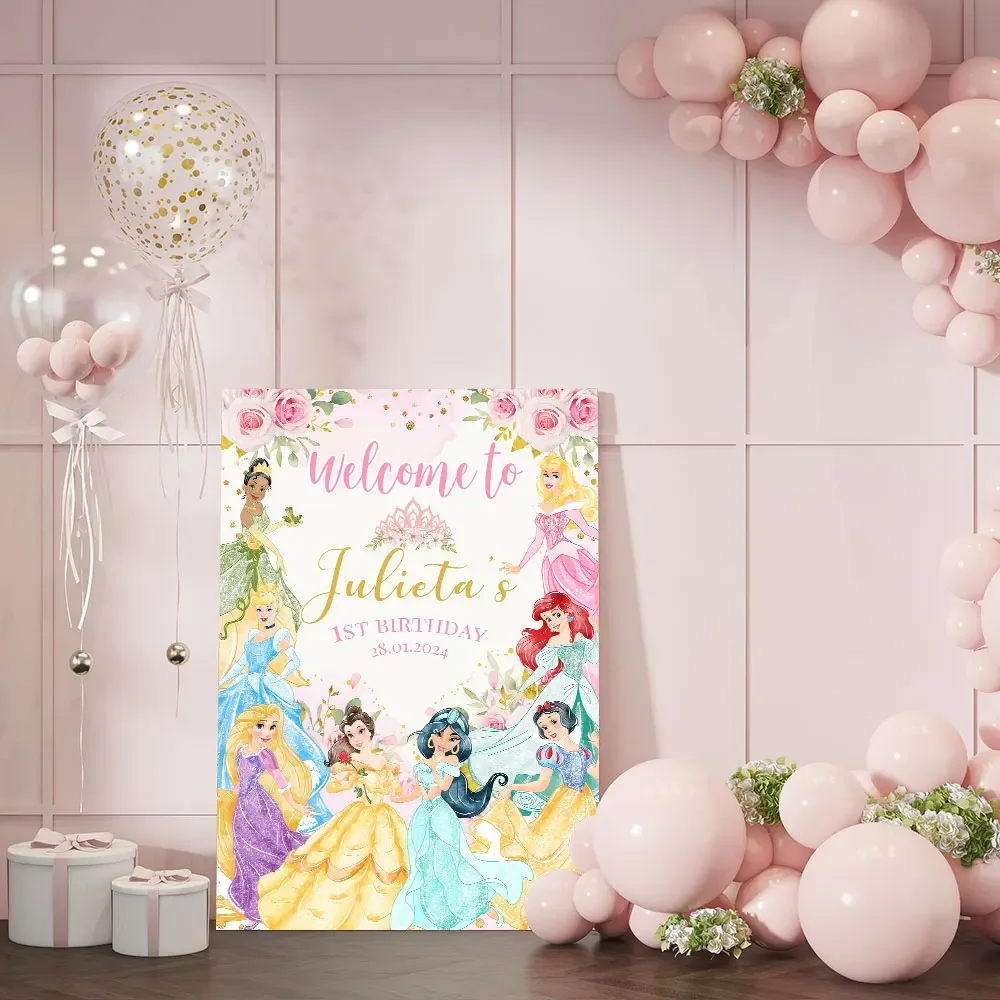 Princess Birthday Welcome Sign Poster Baby Shower Custom Art Print Royal  Celebration Canvas Painting Outdoor Yard Party Decor - AliExpress, image size:1000x1000