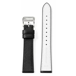 Premium Genuine Leather Quick Release Watch Strap - Oil Wax Finish Bracelet Band Accessories - 22mm (Black white)