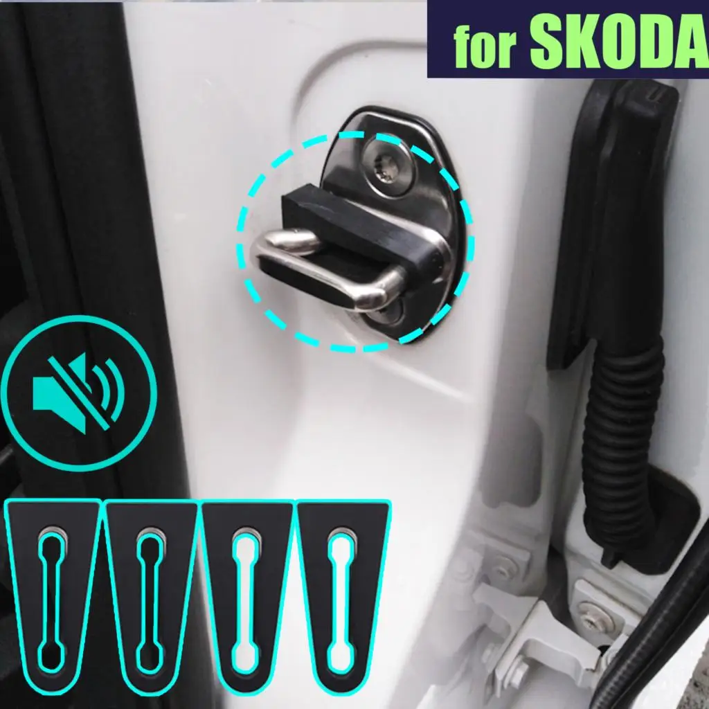 

Door Lock Buffer Damper Deaf Seal Stopper Deadener For Skoda Fabia Kodiaq Octavia Rapid Superb Yeti Soundproof Insulation Quiet