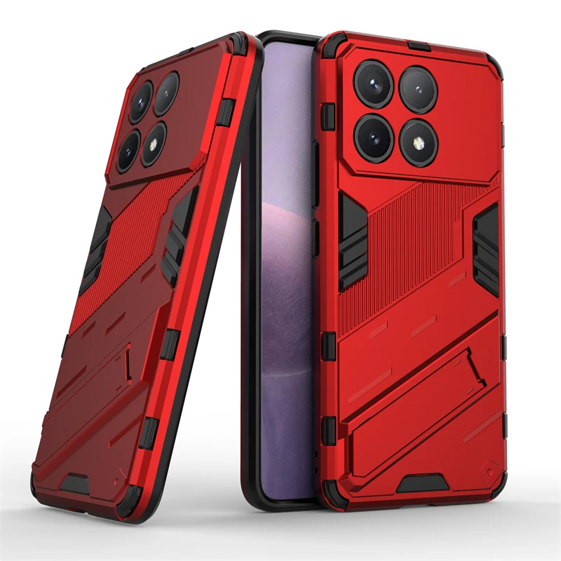 Cover In Silicone Per Xiaomi Poco X6 Pro 5G - Sottile Antiurdo, Rosso Vino, Ricarica Wireless - 6