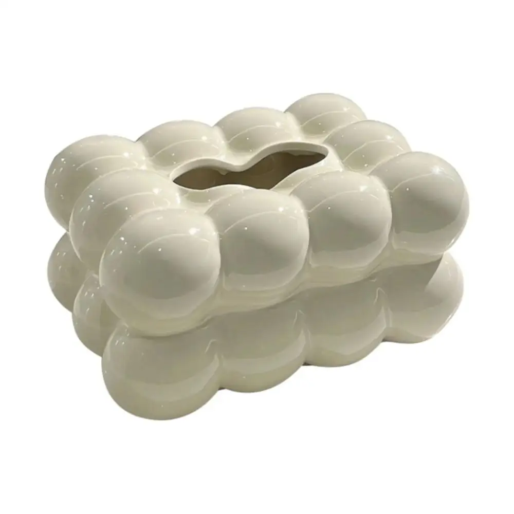 Nordic Style Tissue Box Cover Marshmallow Shape Modern Design Napkin Holder Refill Type Decorative Tissue Holder Kitchen