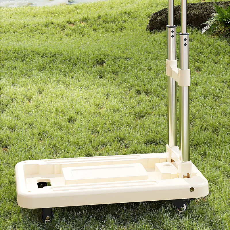 Luggage pull rod pickup small cart folding household portable cargo handling trailer shopping grocery cart